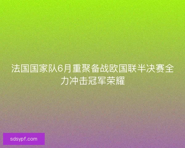 法国国家队6月重聚备战欧国联半决赛全力冲击冠军荣耀