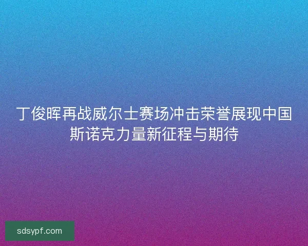 丁俊晖再战威尔士赛场冲击荣誉展现中国斯诺克力量新征程与期待 丁俊晖再战威尔士赛场冲击荣誉展现中国斯诺克力量新征程与期待