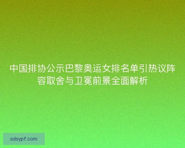 中国排协公示巴黎奥运女排名单引热议阵容取舍与卫冕前景全面解析 中国排协公示巴黎奥运女排名单引热议阵容取舍与卫冕前景全面解析